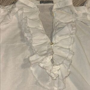 Pinko Ivory Ruffled Top
